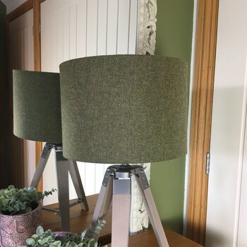 Camilla Tussock Green Tweed Floral Lined Lampshades, 3 of 7
