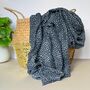 Navy Blue Scarf With Animal Print, thumbnail 1 of 2