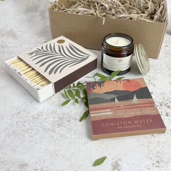 Sunset Candle And Chocolate Natural Gift Set, 5 of 11
