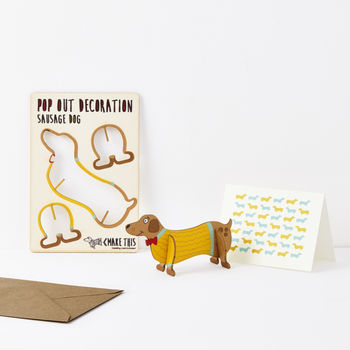 Pop Out Sausage Dog Greeting Card, 2 of 2