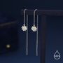 Sterling Silver Tiny Daisy Flower Ear Threaders, thumbnail 3 of 10