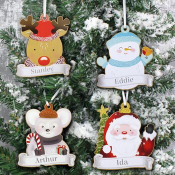 Personalised Set Of Christmas Character Decorations, 2 of 5