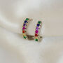 Rainbow Huggie Hoop Earrings, thumbnail 5 of 8
