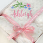 Personalised Embroidered Floral Baby Blanket With Name, thumbnail 4 of 8