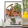 Tiger Drinking From Bath, Funny Bathroom Wall Art, thumbnail 1 of 7