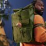Rolltop Backpack Green Recycled Nylon, thumbnail 3 of 7