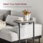 C Shaped Sofa Side Table Bedside Table With Metal Frame, thumbnail 3 of 9
