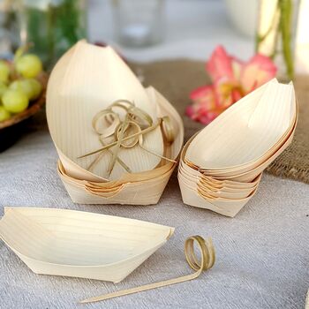 Wooden Canape Bowls + Bamboo Skewers Party Or Weddings, 2 of 3