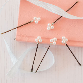 Set Of Five Pearl Cluster Hair Pins, 3 of 3