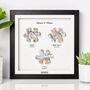 Personalised 3D Jigsaw Map Milestone Locations Framed Wedding Print Gift, thumbnail 4 of 12
