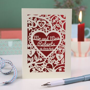 Personalised Papercut Wedding Card, 2 of 8