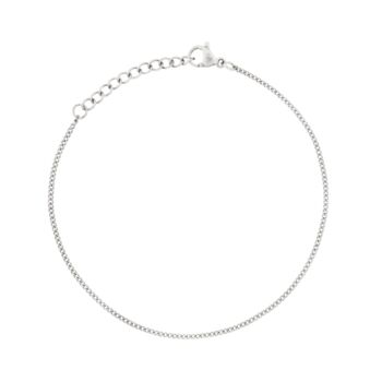 Thin Stainless Steel Silver Bracelet Chain For Men, 6 of 10