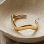 Thick Wave Cuff Bangle Non Tarnish Waterproof, thumbnail 3 of 9