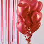 12 Red Heart Foil Balloons, thumbnail 2 of 3