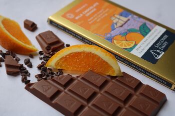 Five Chocolate Bars In Navy Christmas Gift Box, 5 of 7