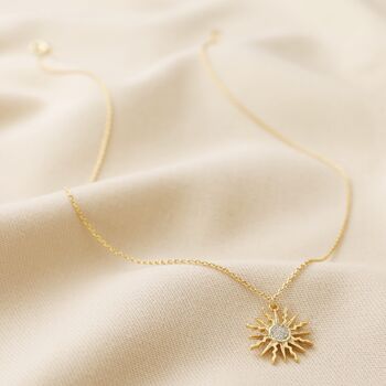 Crystal Sunshine Pendant Necklace In Gold Plating, 4 of 5