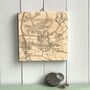 Personalised Heart Location Map Print On Wood, thumbnail 6 of 10