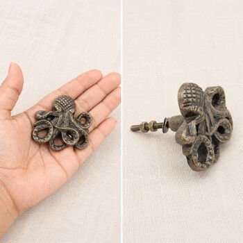 Antique Brass Octopus Cabinet Knob, 5 of 9