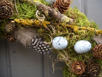 Feather Egg And Twig Wreath Wall Door Home Decoration, 2 of 2
