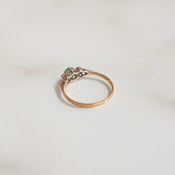 Vintage Ida Emerald And Diamond Ring, 5 of 6