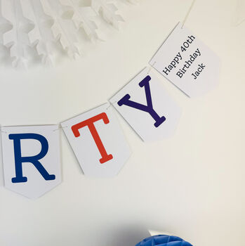 Forty Birthday Party Banner Bunting Decoration, 4 of 5