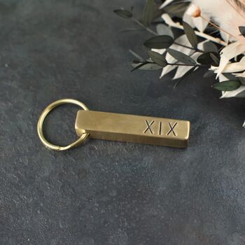 Bronze Bar Keyring For 19th Anniversary, 3 of 10