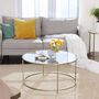Round Coffee Table Glass Table With Steel Frame, thumbnail 4 of 11