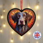 German Shorthaired Pointer Stained Glass Effect Heart Suncatcher, thumbnail 1 of 5