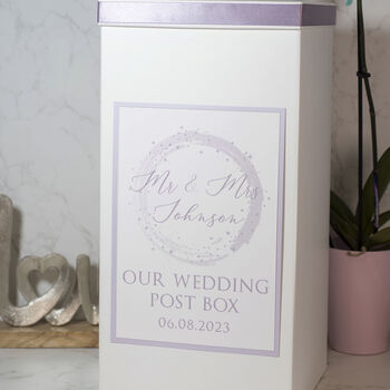 Personalised Sparkly Circle Wedding Post Box, 2 of 5