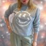 Happy Face Christmas Jumper / Sweatshirt Grey, thumbnail 2 of 3