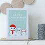 Grandchildren's Christmas Card With Cute Snow People, thumbnail 4 of 4