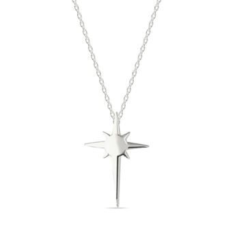 Northern Star Necklace Sterling Silver Gold Plated, 5 of 6