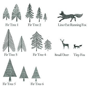 Christmas Rubber Stamps, Fir Tree Stamps, 3 of 3