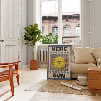 Retro Vintage Here Comes The Sun Wall Print, 6 of 7