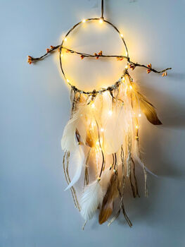 Autumn Tree Stem Boho LED Dream Catcher, 4 of 7