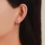 Sterling Silver Delicate Starburst Cascade Dangle Huggie Hoop Earrings, thumbnail 4 of 11