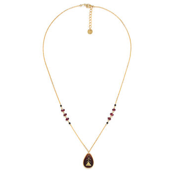 Agate And Gold Drop Pendant Necklace, 2 of 3
