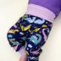 Dinosaur Grow With Me Leggings Lavender Cuffs, thumbnail 4 of 4