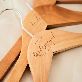 Personalised Bridesmaid Wooden Hanger, 2 of 4