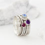 Mystical Yin Amethyst And Moonstone Spinning Ring, thumbnail 2 of 12