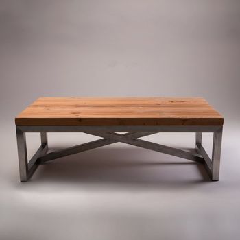 X Shaped Stainless Steel Industrial Coffee Table, 2 of 3