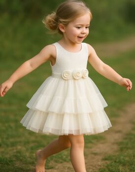 Juniper In Ivory White Party Or Flower Girl Dress, 3 of 4