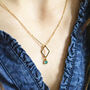 Gold Plated Rhombus Birthstone Charm Necklace, thumbnail 5 of 9