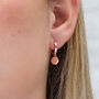 18ct Gold Plated Or Silver Hex Charm Hoop Earrings, thumbnail 2 of 6