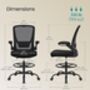 Drafting Chair Mesh Office Chair With Footrest, thumbnail 2 of 7