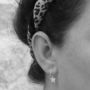 Sterling Silver Textured Star Charm Hoops, thumbnail 8 of 9