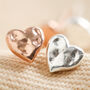 Small Hammered Heart Stud Earrings, thumbnail 2 of 10