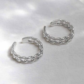 Sterling Silver Curb Chain Cuffs, 2 of 6