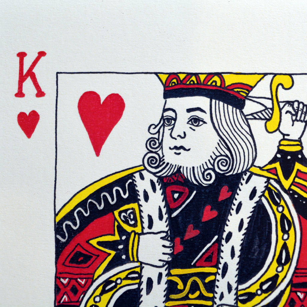 'king of hearts' playing card illustration print by chloe km artist