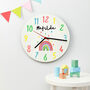Children's Personalised Modern Rainbow Wall Clock, thumbnail 2 of 2
